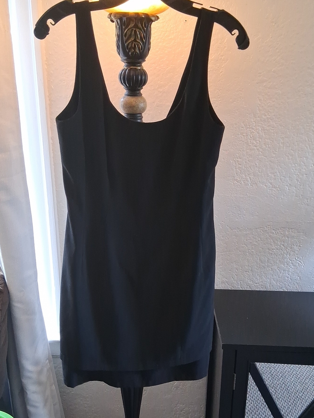 Sleek Black Scoop-Neck Camisole Dress